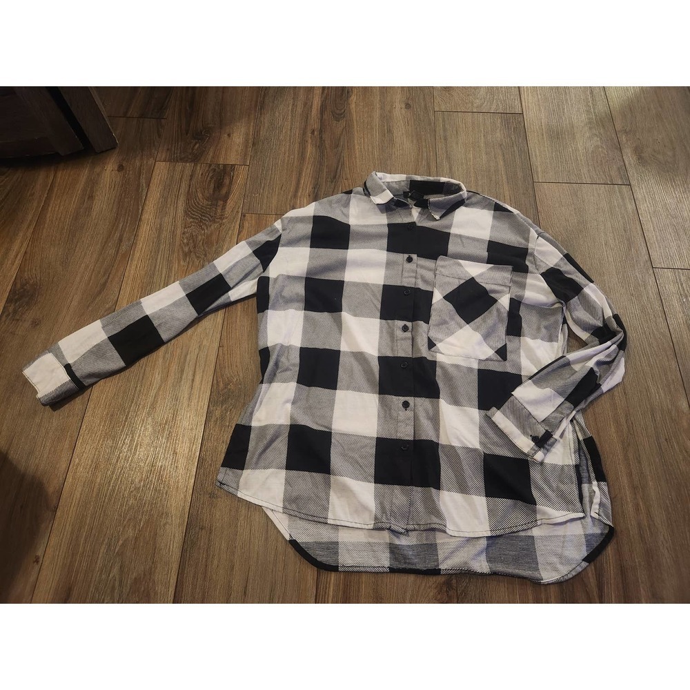 Black and White Buffalo Plaid Button Down Shirt